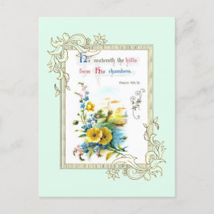 Skript och blommor vykort