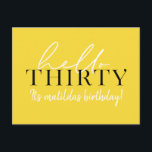Skript och geometrisk 30års födelsedag vykort<br><div class="desc">Modern manus och geometrisk trettioårsdag inbjudan. Modern geometrisk bakerska mönster. En del av en samling. Färg kan ändras.</div>