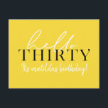 Skript och geometrisk 30års födelsedag vykort<br><div class="desc">Modern manus och geometrisk trettioårsdag inbjudan. Modern geometrisk bakerska mönster. En del av en samling. Färg kan ändras.</div>