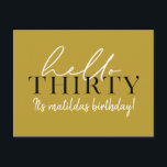 Skript och geometrisk 30års födelsedag vykort<br><div class="desc">Modern manus och geometrisk trettioårsdag inbjudan. Modern geometrisk bakerska mönster. En del av en samling. Färg kan ändras.</div>