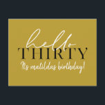 Skript och geometrisk 30års födelsedag vykort<br><div class="desc">Modern manus och geometrisk trettioårsdag inbjudan. Modern geometrisk bakerska mönster. En del av en samling. Färg kan ändras.</div>