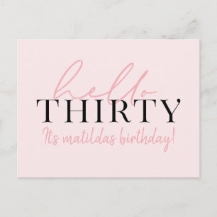 Skript och geometrisk 30års födelsedag vykort