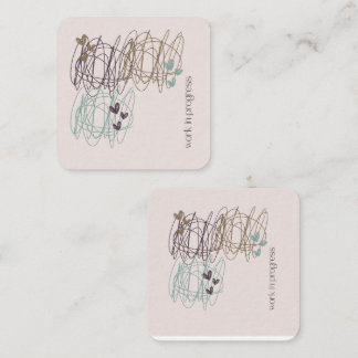 Skript och hjärtan - Pågående arbete Fyrkantigt Visitkort