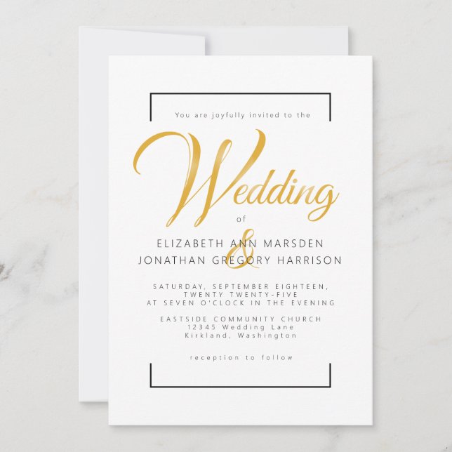 Skript och Religiösa för svart skript i elegant Gu Inbjudningar (Framsida)