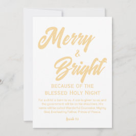 Skript om Merry och Bright jul Guld Beige Julkort