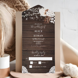 Skript om Rustic Wood Summer Boho Tropical Flowers
