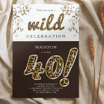 Skript på 40:e födelsedagstidningen Leopard Foil B Inbjudningar<br><div class="desc">Leopard Foil Balloon Script Modern Birthday design. Matchningsprodukter finns i Vuxen från Leopard Foil Balloon Birthday.</div>