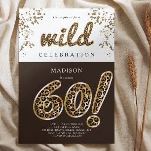 Skript på 60:e födelsedagstidningen Leopard Foil B Inbjudningar