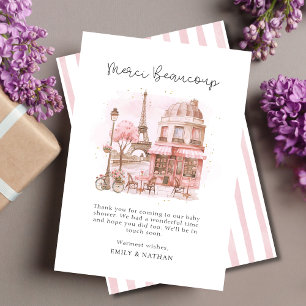 Skript Paris Cafe Tack Baby Shower Kort