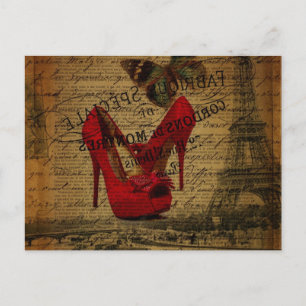 skript paris eiffel torn stilettos mode onista vykort