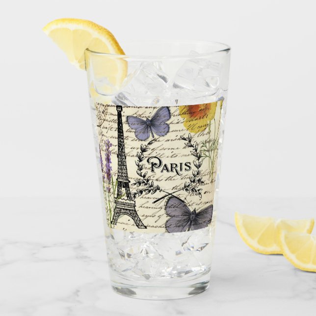 Skript paris eiffel torn vid fransk land glaskopp (Framsida Ice)