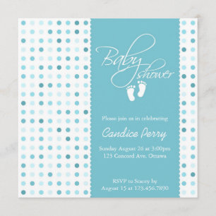 Skript Polka Dot Boy Baby Shower Inbjudan