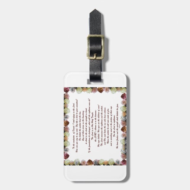 Skript, Psalm 11, blomsterfull Bagagebricka (Vertikal Framsida)