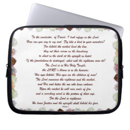 Skript, Psalm 11, blomsterfull Laptop Fodral