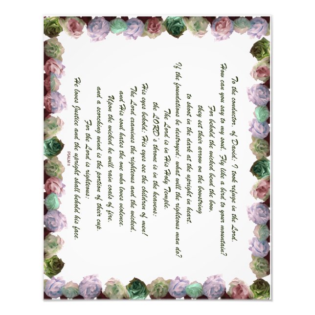 Skript, Psalm 11, Färgfullt Ro Fototryck (Framsidan)