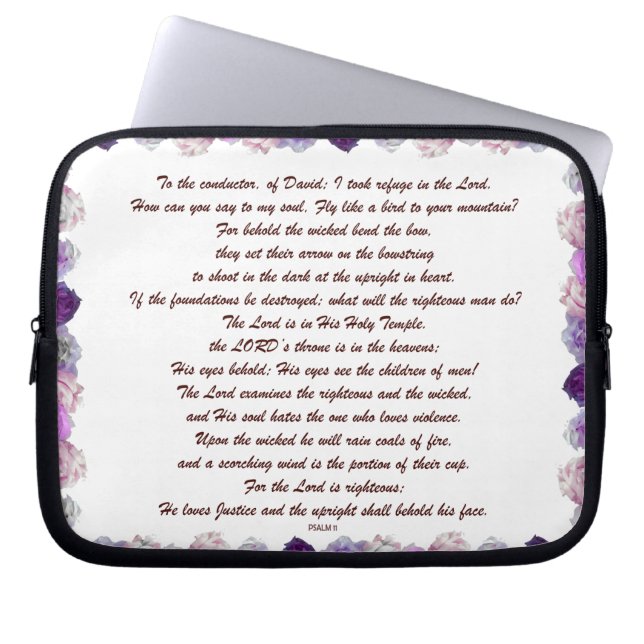 Skript, Psalm 11, Lila Ro Laptop Fodral (Framsidan)