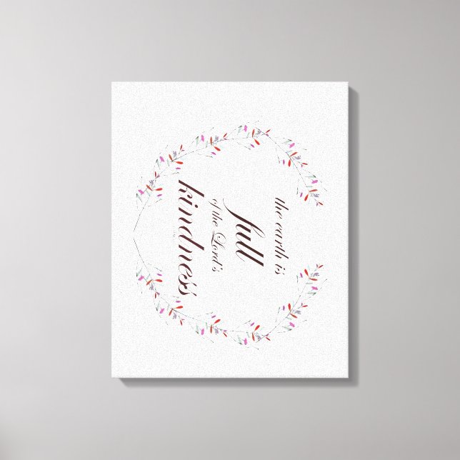 Skript, Psalm 33, Fullt Kindness Canvastryck (Framsida)