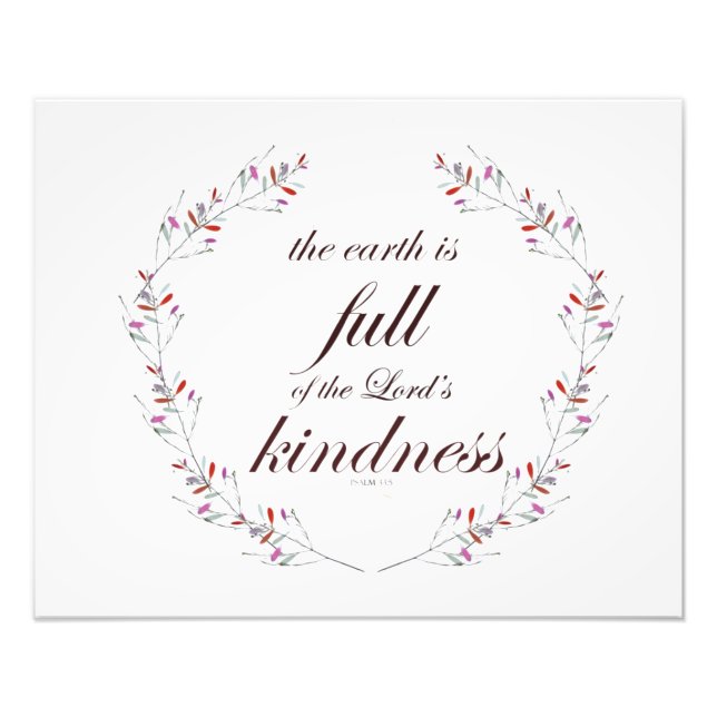 Skript, Psalm 33, Fullt Kindness Fototryck (Framsidan)