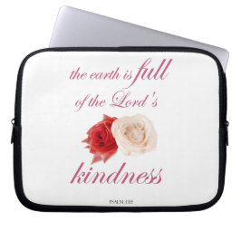 Skript, Psalm 33, Kindness White och Röd ros Laptop Fodral