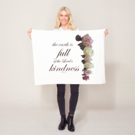 Skript, Psalm 33, Vit och Rosa ros Fleecefilt