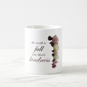 Skript, Psalm 33, Vit och Rosa ros Magisk Mugg