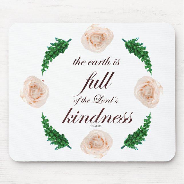 Skript, Psalm 33, Vit ros & Grönt Grenar Musmatta (Framsidan)