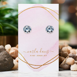 Skript  Rosa Guld Watercolor Jewelry Visning Visitkort