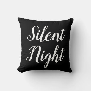 skript SILENT NIGHT - typografi Kudde