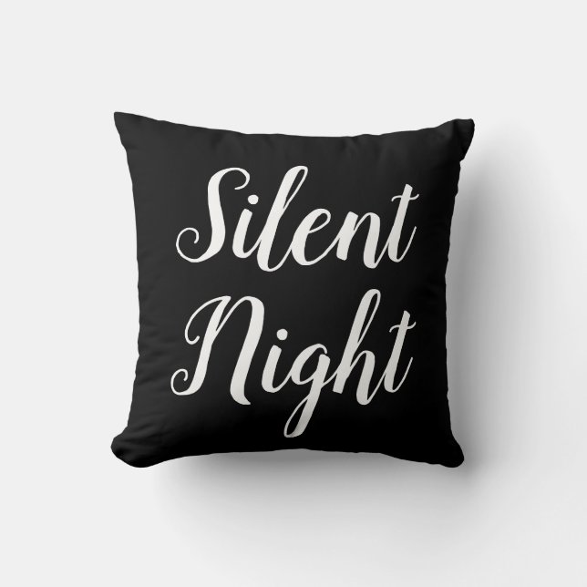 skript SILENT NIGHT - typografi Kudde (Framsida)