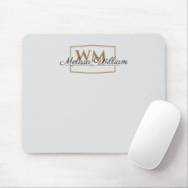 Skript silver Guld Monogram Namn Musmatta