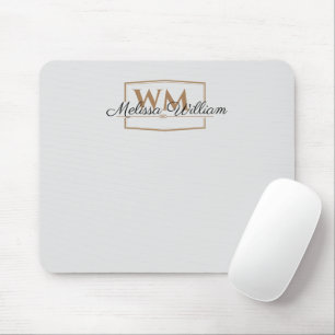 Skript silver Guld Monogram Namn Musmatta