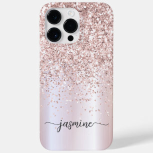 Skript snyggt Ro Guld Glitter Monogram Namn