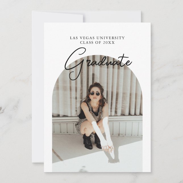 Skript Studenten 2-sidig foto Porträtt Party in Inbjudningar (Framsida)