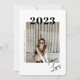 Skript Studenten 2-sidig foto Porträtt Party in Inbjudningar