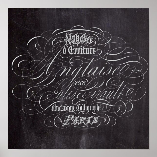 Skript till Fransken i Paris Rustic land-kretskort Poster (Framsidan)