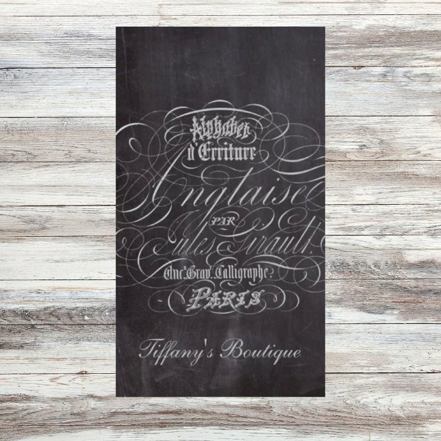 Skript till Fransken i Paris Rustic land-kretskort Visitkort (Paris rustic country chalkboard French Scripts Business Card)