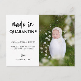 Skript tillverkat i karantän Nyfiken Elegant Enkel Meddelande Vykort