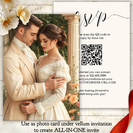 Skripta allt i en Vellum-fotobakgrund Bröllop Inbjudningar