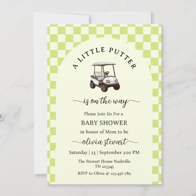 Skripta golf Baby Shower-inbjudan Inbjudningar (Framsida)