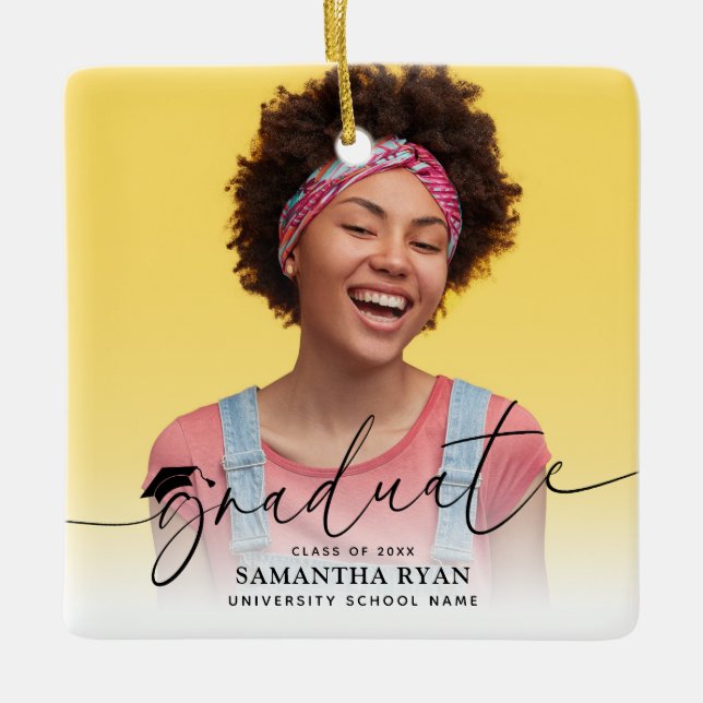 Skripta Modern Photo Studenten Julgransprydnad Keramik (Framsida)