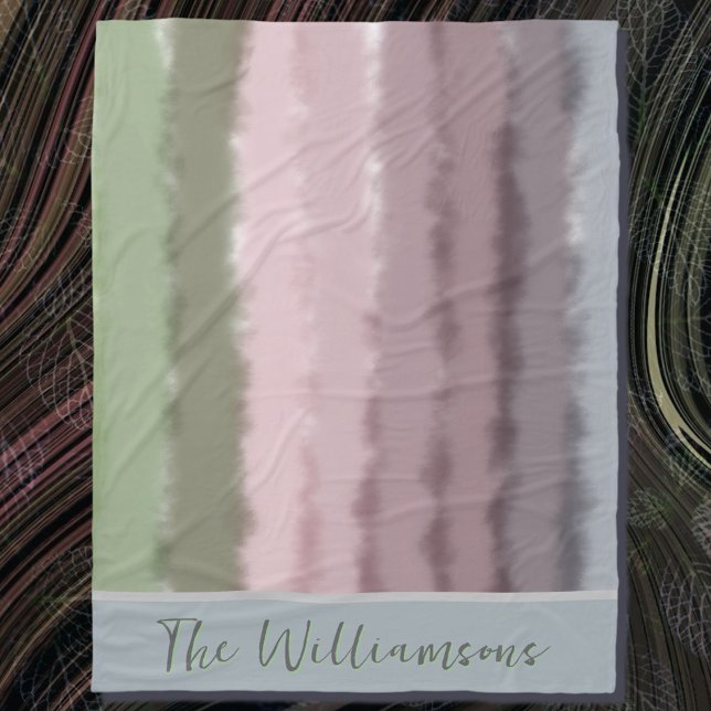 Skripta namn ombre lila grönt grått rand modern mo fleecefilt (Skapare uppladdad)