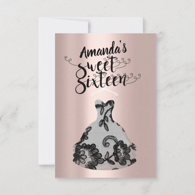 Skriptadress för Sweet sixteen silver Grått Dress  Inbjudningar (Baksida)