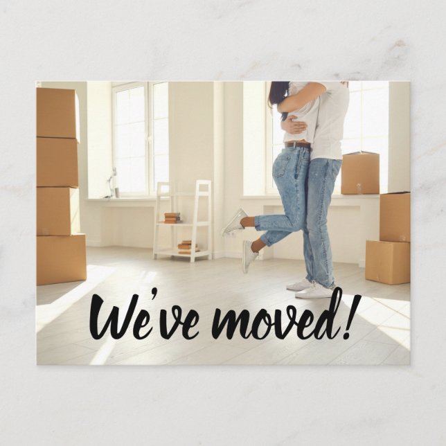 Skriptändring för enkel Photo Vi har flyttat av ad Vykort (Framsida)