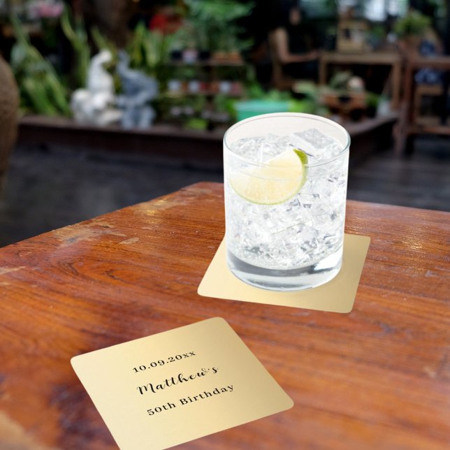 Skriptår för Guld namn Underlägg Papper Kvadrat (Skapare uppladdad)