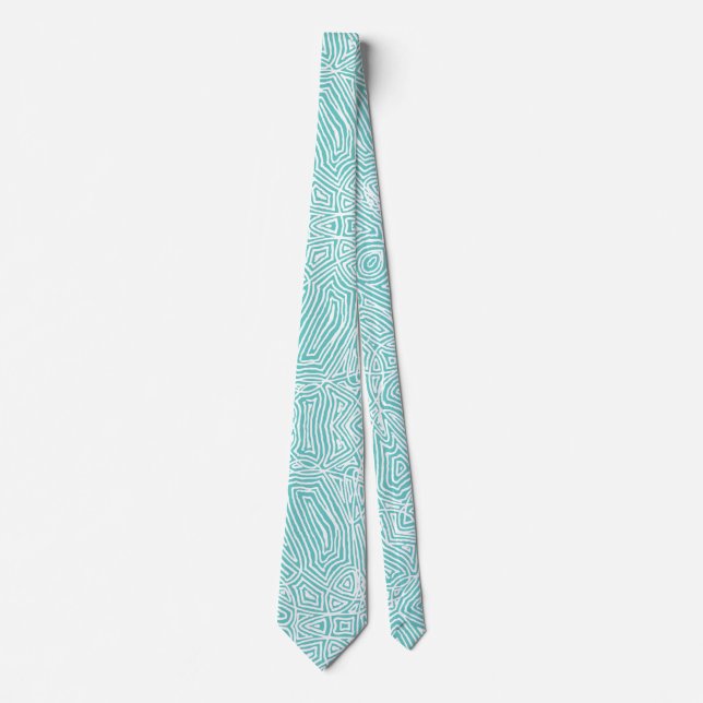 Skriptavtryck Teal Neck Tie Slips (Framsida)