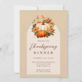 Skriptbåge för Blommigten thanksgiving Dinner Pump Inbjudningar