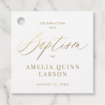 Skriptbaptism med enkel Elegant Guld Calligraphy