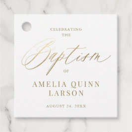 Skriptbaptism med enkel Elegant Guld Calligraphy Gåvor Etiketter