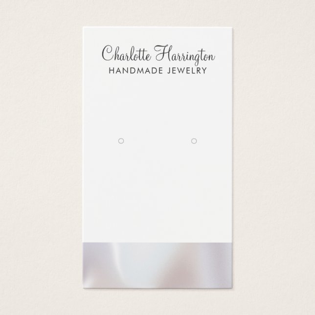 Skriptbesläktade Pearl Kant Earring Jewelry Visitkort (Framsidan)