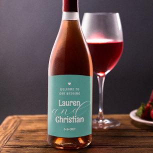 Skriptblåsans kvadrat Bröllop Vin-etikett Vinflaska Etikett